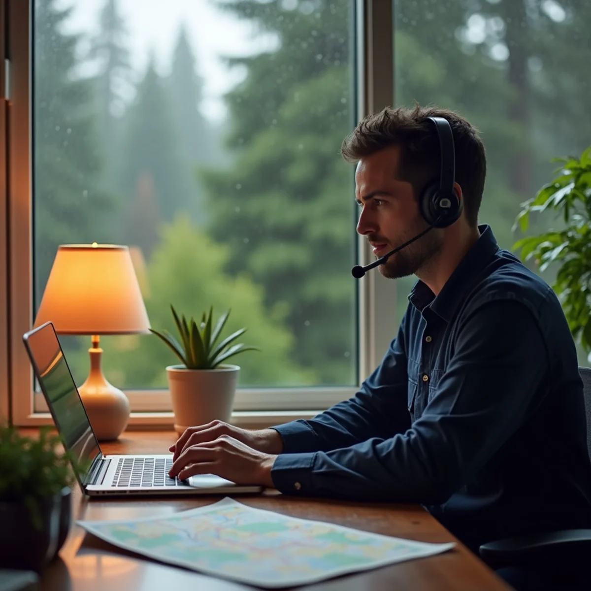 Dispatcher answering a 24/7 HVAC service call for a Lynnwood, WA home