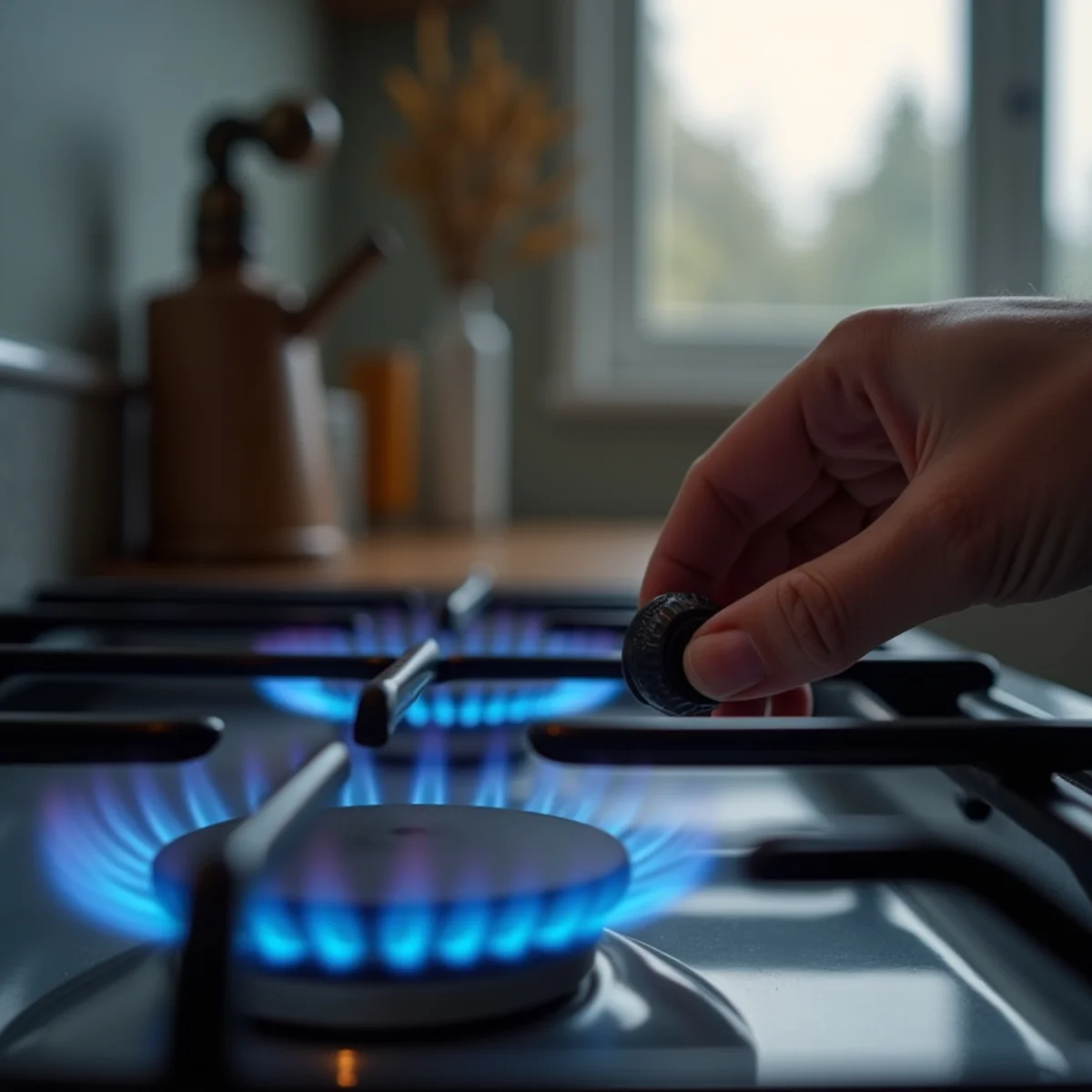 Gas range burner lit to confirm gas supply while a Lynnwood furnace has no heat